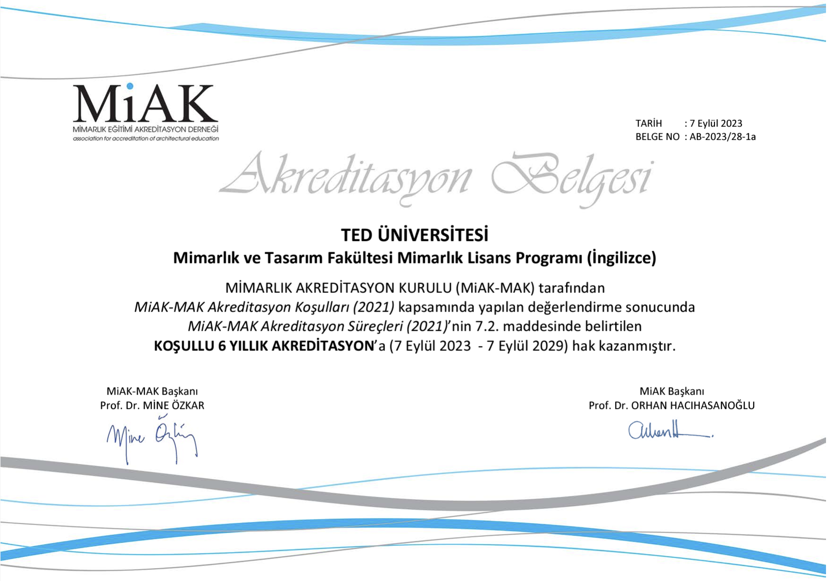 mimarlık akreditasyon